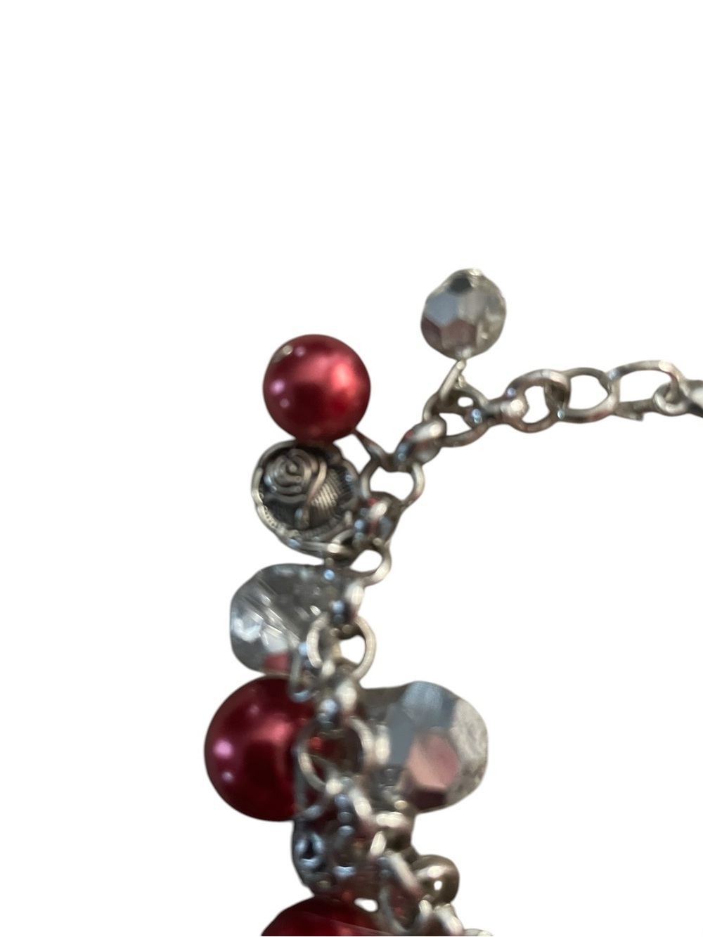 Red Beaded Charm Bracelet NWOT - Picture 3 of 5